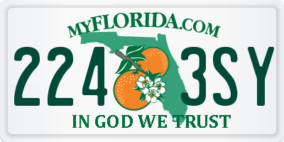 FL license plate 2243SY