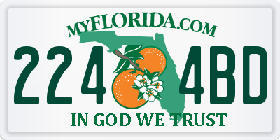 FL license plate 2244BD