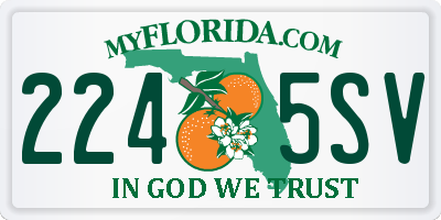 FL license plate 2245SV