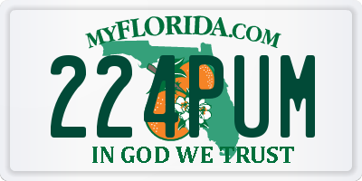 FL license plate 224PUM