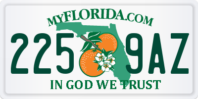 FL license plate 2259AZ