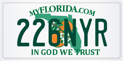 FL license plate 226NYR