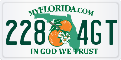FL license plate 2284GT