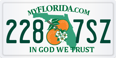 FL license plate 2287SZ