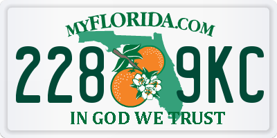 FL license plate 2289KC