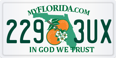 FL license plate 2293UX