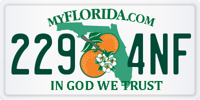 FL license plate 2294NF