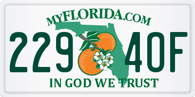 FL license plate 2294OF