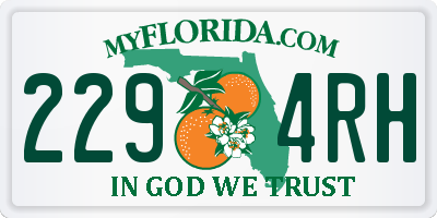 FL license plate 2294RH