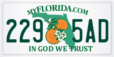 FL license plate 2295AD