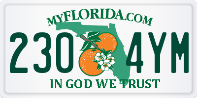 FL license plate 2304YM