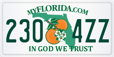 FL license plate 2304ZZ