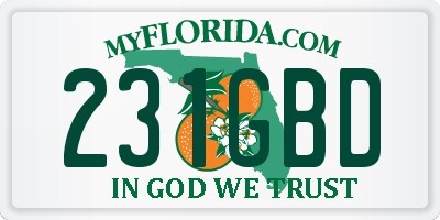 FL license plate 231GBD