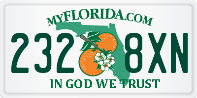 FL license plate 2328XN