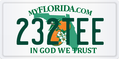 FL license plate 232TEE