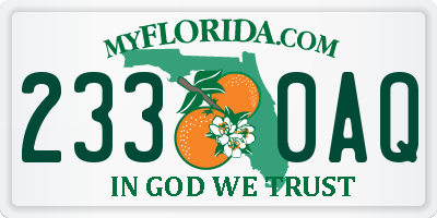FL license plate 2330AQ