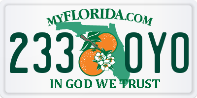 FL license plate 2330YO