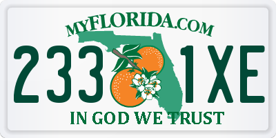 FL license plate 2331XE