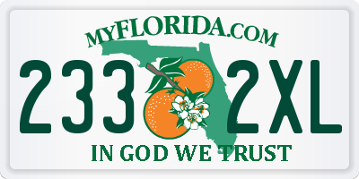 FL license plate 2332XL