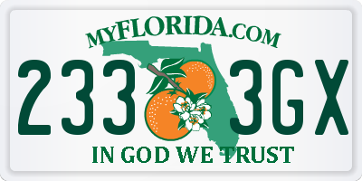 FL license plate 2333GX