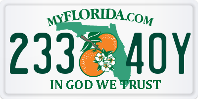 FL license plate 2334OY