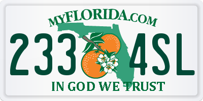 FL license plate 2334SL