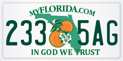 FL license plate 2335AG