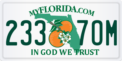 FL license plate 2337OM