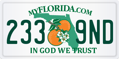 FL license plate 2339ND