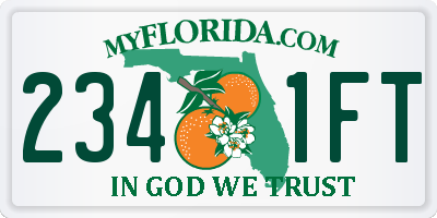 FL license plate 2341FT