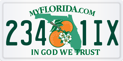 FL license plate 2341IX