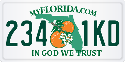 FL license plate 2341KD