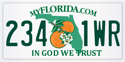 FL license plate 2341WR
