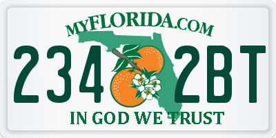 FL license plate 2342BT