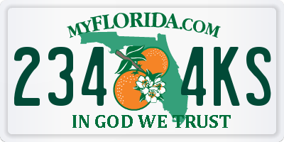 FL license plate 2344KS