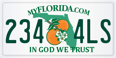 FL license plate 2344LS