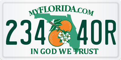FL license plate 2344OR
