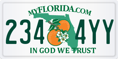 FL license plate 2344YY