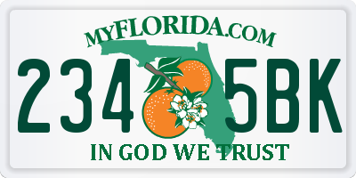 FL license plate 2345BK
