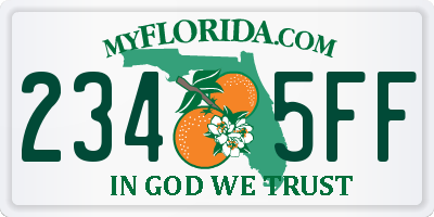 FL license plate 2345FF