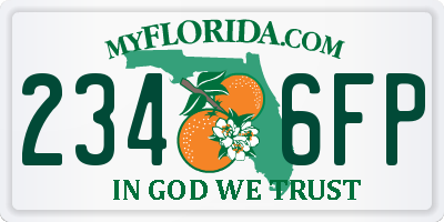 FL license plate 2346FP