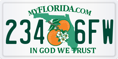 FL license plate 2346FW
