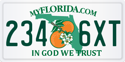 FL license plate 2346XT