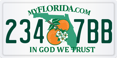 FL license plate 2347BB