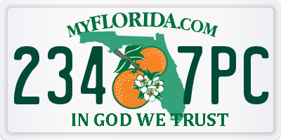 FL license plate 2347PC