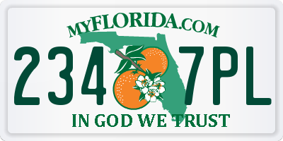FL license plate 2347PL