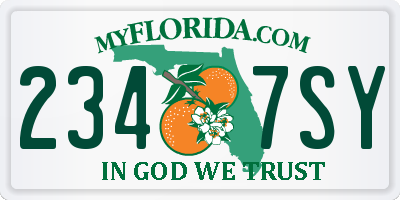 FL license plate 2347SY