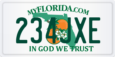 FL license plate 234JXE