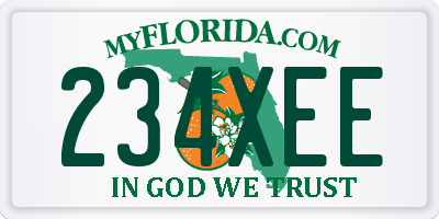 FL license plate 234XEE