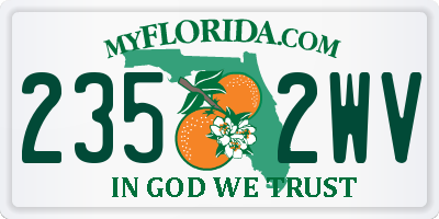 FL license plate 2352WV